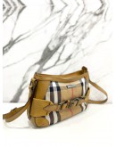 BURBERRY BROWN HOUSE CHECK CANVAS CROSSBODY BAG