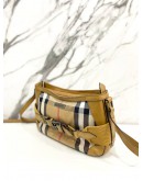 BURBERRY BROWN HOUSE CHECK CANVAS CROSSBODY BAG