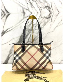 BURBERRY NOVA CHECK CANVAS SHOULDER BAG