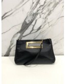 MICHAEL KORS BLACK LEATHRE BERKLEY CLUTCH WITH CHAIN