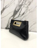 MICHAEL KORS BLACK LEATHRE BERKLEY CLUTCH WITH CHAIN