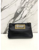 MICHAEL KORS BLACK LEATHRE BERKLEY CLUTCH WITH CHAIN