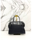 AIGNER LEATHER HANDLE BAG IN BLACK