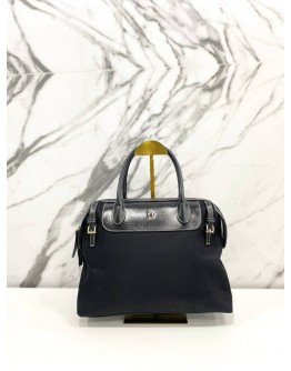 AIGNER LEATHER HANDLE BAG IN BLACK