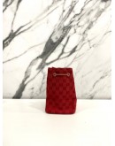 GUCCI RED CANVAS GG SUPREME DRAWSYRINH POUCH