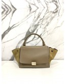 CELINE MEDIUM TRAPEZE GRAINED CALFSKIN LEATHER @SEUDE LEATHER BAG