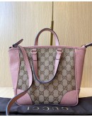 GUCCI SOFT PINK CANVAS BREE TOP HANDLE TOTE SMALL BAG