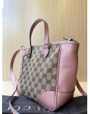 GUCCI SOFT PINK CANVAS BREE TOP HANDLE TOTE SMALL BAG