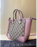 GUCCI SOFT PINK CANVAS BREE TOP HANDLE TOTE SMALL BAG