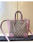 GUCCI SOFT PINK CANVAS BREE TOP HANDLE TOTE SMALL BAG