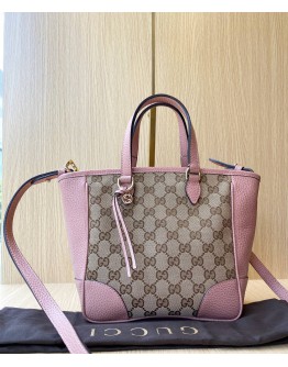 GUCCI SOFT PINK CANVAS BREE TOP HANDLE TOTE SMALL BAG