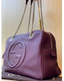 GUCCI SOHO PEBBLED LEATHER SHOULDER BAG 