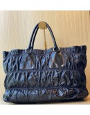 PRADA GAUFRE CONVERTIBLE TOTE PATENT SHOULDER BAG