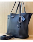 COACH BLACK LEATHER TOTE BAG WITH STRAPS