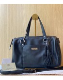 COACH BLACK AVERY SATCHEL BAG WITH STRAP