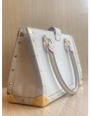 LOUIS VUITTON SUHALI LEATHER FABULEUX OFF WHITE GOLD HARDWARE STUDDED HANDLE BAG