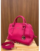 FURLA PINK MAGENTA LEATHER ELENA SATCHEL WITH STRAP