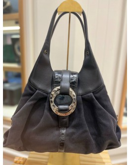 BVLGARI CHANDRA SHOULDER BAG IN BLACK