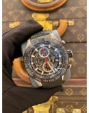 (LIKE NEW) 2017 TAG HEUER CARRERA CALIBRE HEUER 01 CHRONOGRAPH REF CAR2A1Z BLACK DIAL 45MM AUTOMATIC WATCH FULL SET