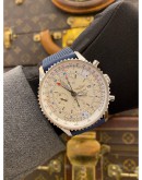 (UNUSED) 2018 BREITLING NAVITIMER WORLD GMT CHRONOGRAPH REF A24322 WHITE DIAL 46MM AUTOMATIC WATCH FULL SET