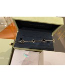 2024 VCA VAN CLEEF & ARPELS VINTAGE ALHAMBRA BRACELET 5 MOTIFS 18K 750 ROSE GOLD WITH ONYX