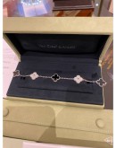 2024 VCA VAN CLEEF & ARPELS VINTAGE ALHAMBRA BRACELET 5 MOTIFS 18K 750 WHITE GOLD WITH DIAMOND AND ONYX