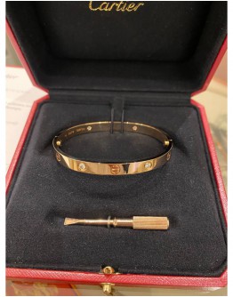 2022 CARTIER LOVE BRACELET 18K 750 ROSE GOLD WITH DIAMONDS SIZE 18 FULL SET