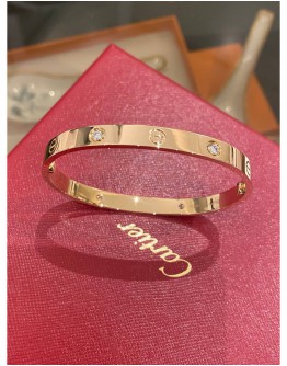 2022 CARTIER LOVE BRACELET 18K 750 ROSE GOLD WITH DIAMONDS SIZE 18 FULL SET