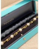 2024 TIFFANY & CO. HARDWEAR LINK BRACELET IN 18K 750 YELLOW GOLD WITH FRESHWATER PEARLS