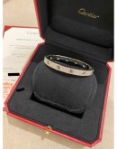 (BRAND NEW) 2023 CARTIER LOVE FULL DIAMOND BRACELET 18K 750 WHITE GOLD SIZE 17 FULL SET