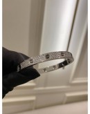 (BRAND NEW) 2023 CARTIER LOVE FULL DIAMOND BRACELET 18K 750 WHITE GOLD SIZE 17 FULL SET