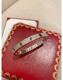 (BRAND NEW) 2023 CARTIER LOVE FULL DIAMOND BRACELET 18K 750 WHITE GOLD SIZE 17 FULL SET