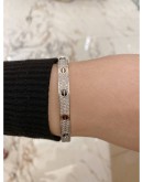 (BRAND NEW) 2023 CARTIER LOVE FULL DIAMOND BRACELET 18K 750 WHITE GOLD SIZE 17 FULL SET