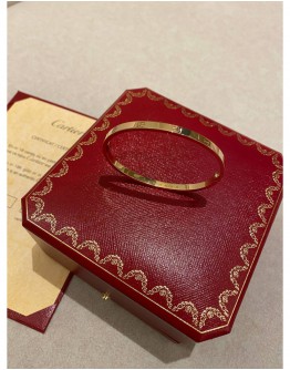 (LIKE NEW) 2022 CARTIER LOVE BRACELET 18K 750 ROSE GOLD SIZE 16 FULL SET