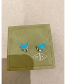 (UNUSED) 2022 VCA VAN CLEEF & ARPELS SWEET BUTTERFLIES EARSTUDS IN 18K 750 WHITE GOLD & TIFFANY BLUE