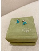 (UNUSED) 2022 VCA VAN CLEEF & ARPELS SWEET BUTTERFLIES EARSTUDS IN 18K 750 WHITE GOLD & TIFFANY BLUE