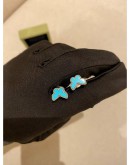 (UNUSED) 2022 VCA VAN CLEEF & ARPELS SWEET BUTTERFLIES EARSTUDS IN 18K 750 WHITE GOLD & TIFFANY BLUE