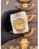 (LIKE NEW) 2012 ROLEX DATEJUST 36 HALF 18K 750 YELLOW GOLD JUBILEE DIAMOND REF 116233 GOLD COMPUTER DIAMOND DIAL 36MM AUTOMATIC WATCH -FULL SET-