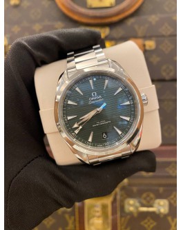 (UNUSED) 2021 OMEGA SEAMASTER AQUA TERRA 150M CO-AXIAL MASTER CHRONOMETER REF 220.10.41.21.10.001 GREEN DIAL 41MM AUTOMATIC WATCH FULL SET