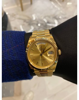 (UNUSED) ROLEX PRESIDENT DAY-DATE FULL 18K YELLOW GOLD VERY SHINY REF 128238 36MM AUTOMATIC YEAR 2019 WATCH -FULL SET-