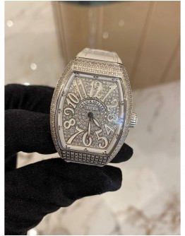 (BRAND NEW) 2024 FRANCK MULLER VANGUARD V32 DIAMOND BEZEL DIAMOND DIAL 42MM x 32MM QUARTZ WATCH FULL SET