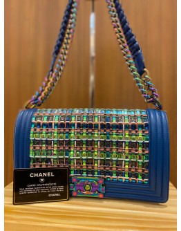 CHANEL MEDIUM BOY BLUE RAINBOW FLAP BAG