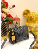MIU MIU NAPPA MATELASSE LUX SHOULDER BAG IN BLACK LEATHER WITH GOLD TONED HARDWARE