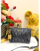 MIU MIU NAPPA MATELASSE LUX SHOULDER BAG IN BLACK LEATHER WITH GOLD TONED HARDWARE