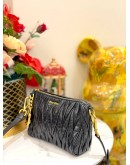 MIU MIU NAPPA MATELASSE LUX SHOULDER BAG IN BLACK LEATHER WITH GOLD TONED HARDWARE
